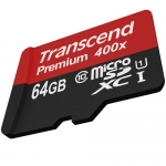 Transcend Micro SDHC Card 64GB Premium 400x