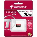 Transcend Micro SDHC Card 16GB Premium 400x